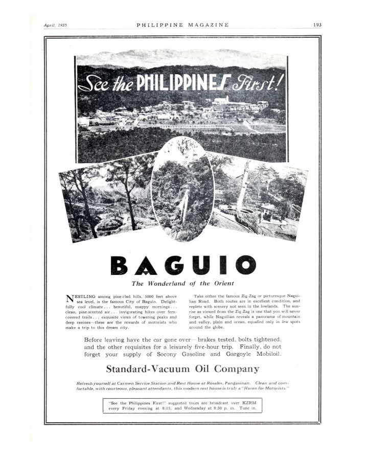 Some of the advertisements published in the Philippine Magazine include automobile brands, travel and real estate