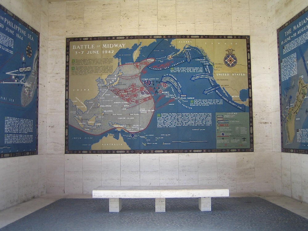 Mosaic map describes World War II in the Pacific (Photo by John Silva)
